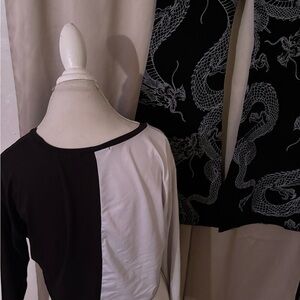 Black and White Long Sleeve Top